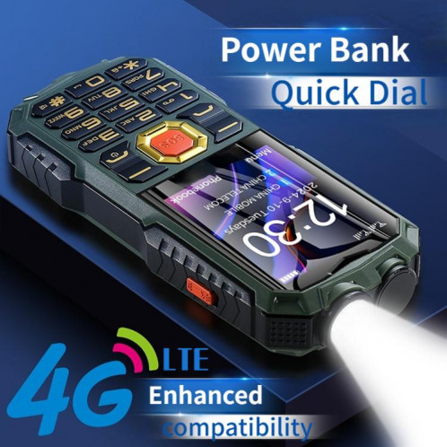 Téléphone robuste Q7+ 4G pour aînés, 1,77 pouces, 16 800 mAh, 21 touches, SOS, FM, réseau : 4G, double SIM (noir) SH001A1882-010